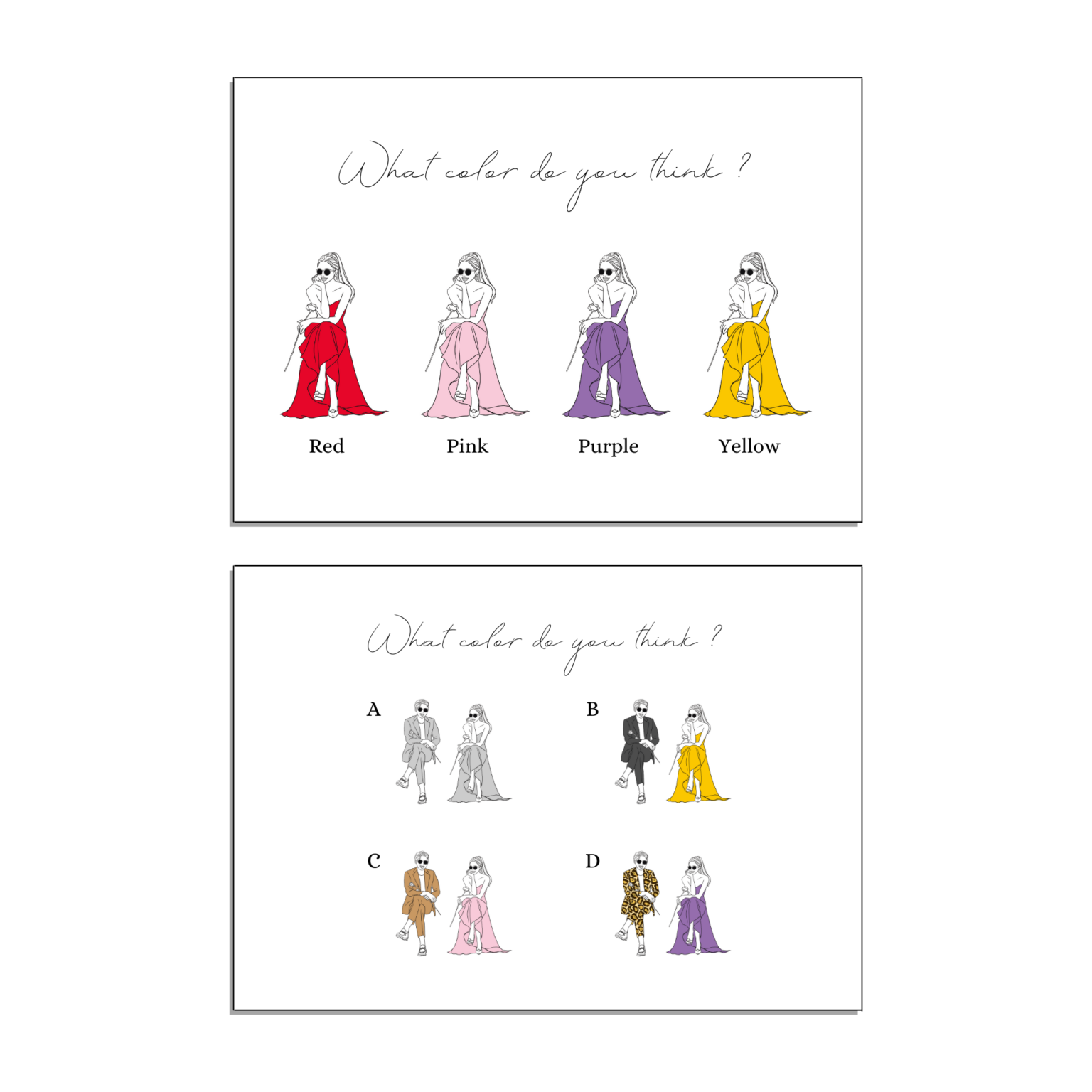 無料で使える『ドレス色当てクイズ』 結婚式DIYテンプレート narunico(なるにこ)ウェディングプランナー